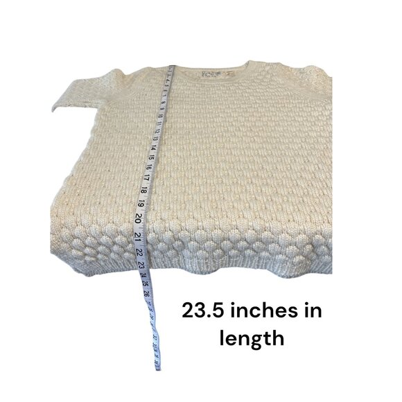 Cottage Core Field Flower Cream Knit Sweater Medium - Picture 9 of 9